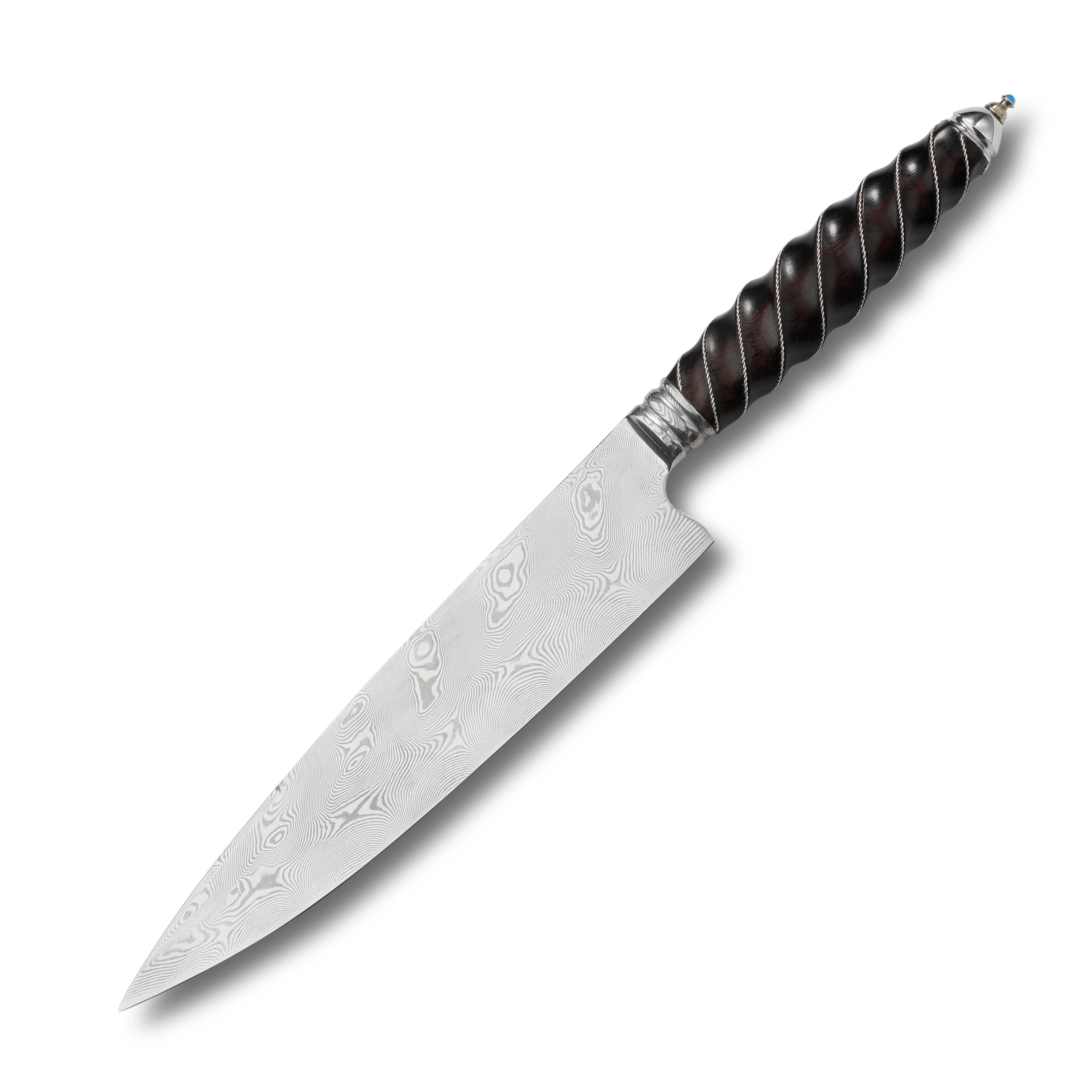 High-Class Professional Japanese Damascus Chef Knife Handmade with Sand Wood Handle Metal Material