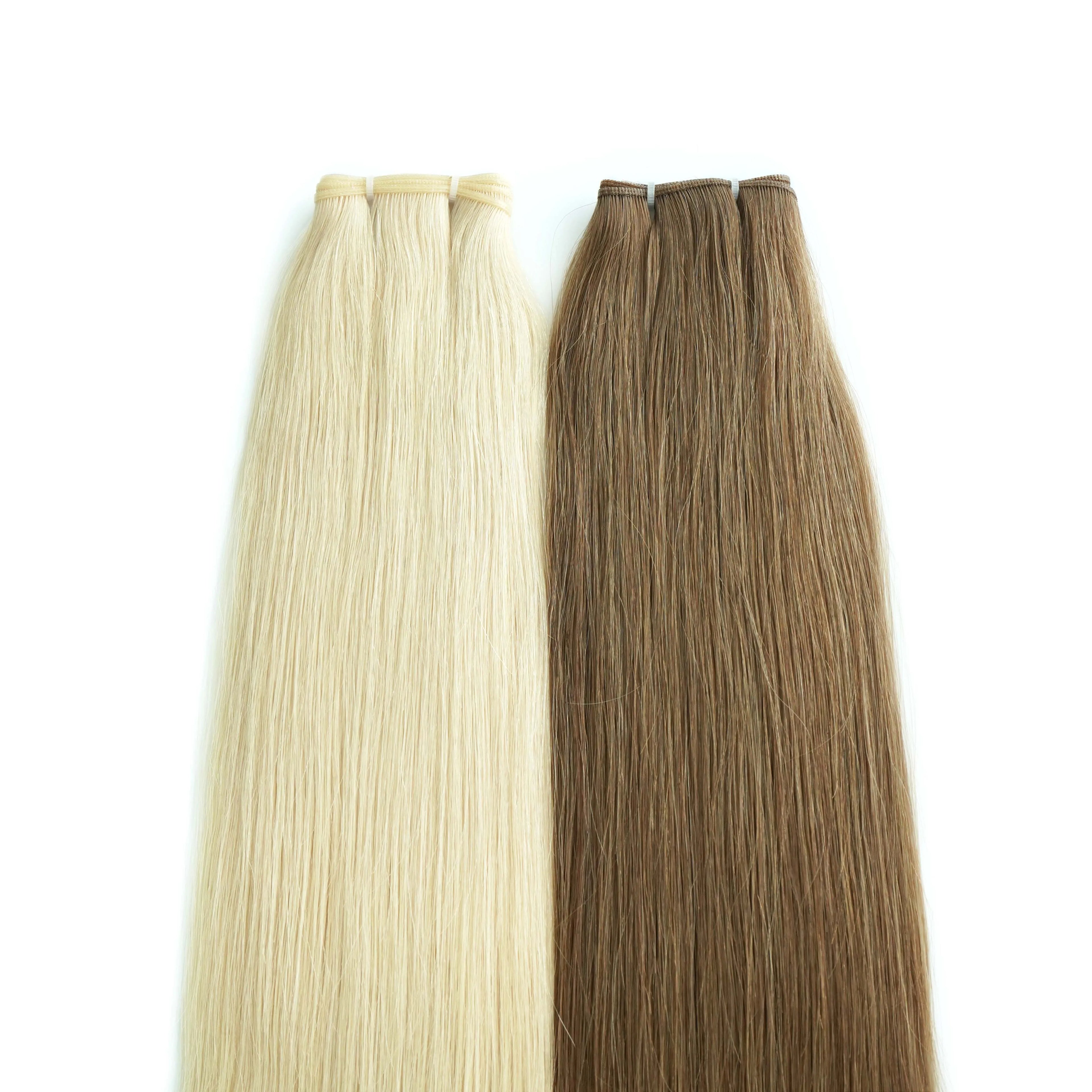 100% Russian Luxury Remy Human Hair Extensions Full Cuticles Double Drawn Machine Double Weft 8inch-40inch Chemical Processing