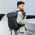 Portable Men's Reflective Expandable Office Computer Backpack Travel Laptop Bag with USB Cover for Sports & Casual Use