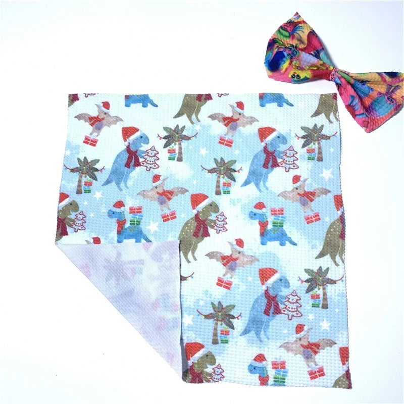 Custom Printing Digital Print 95%Polyester 5%Spandex Christmas Design Bullet Knit Fabric for Dress 230-250GSM