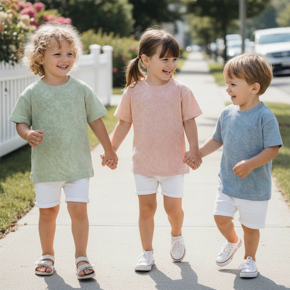 Verified Manufacturer Soft Toddler Children Pullover Oversize Plain Summer Girls T Shirt Custom logo Kid Clothes