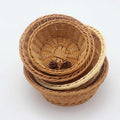 Solhui Natural Round Rattan Baskets for Organizing Vegetable Bowl Food Storage Organizing Wicker Fruit Baskets