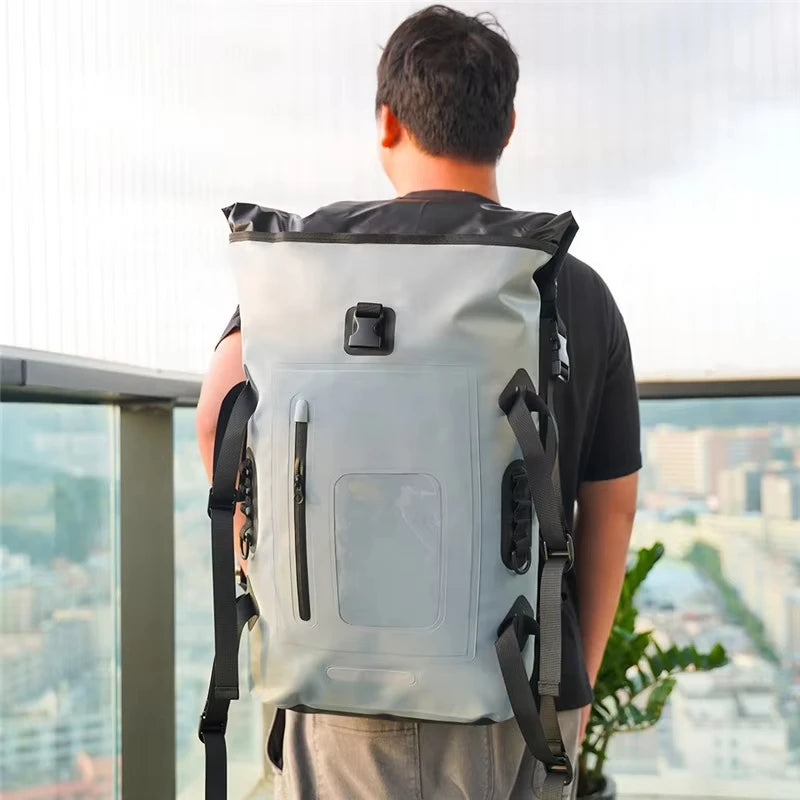 Factory Direct Price Roll-Top PVC Large Capacity 30L Custom Branded Casual Sports Fitness Waterproof Climbing Bag Backpack Boys