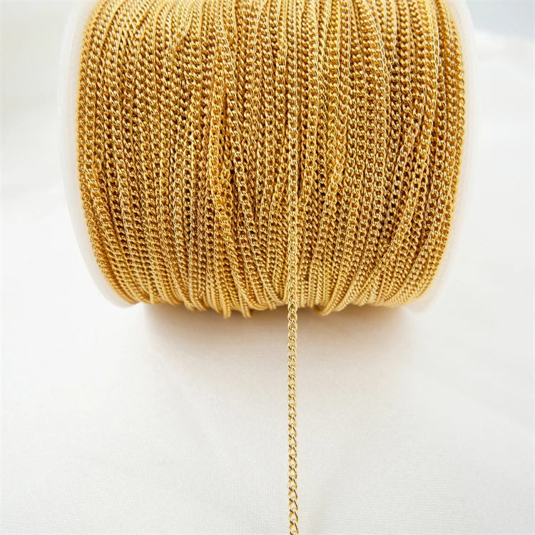 MR.GUAN ZJ0124 18k & 14K Gold Plated Brass Chains for Jewelry Making and Finding