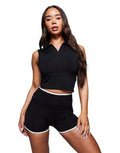 KY Custom High Quality Polo Neck 3 Piece Yoga Set Sport Wears with logo Active Wear Apparel 2 Pieces