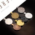 DIY 25mm  30mm Metal Cabochon Round Bezel Tray Blank Pendant