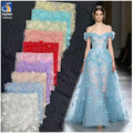 YX2056 2025 New 3D Butterfly Flower Bead Embroidery Tulle Fabric With Sequin Fashion Lace Fabric for Wedding