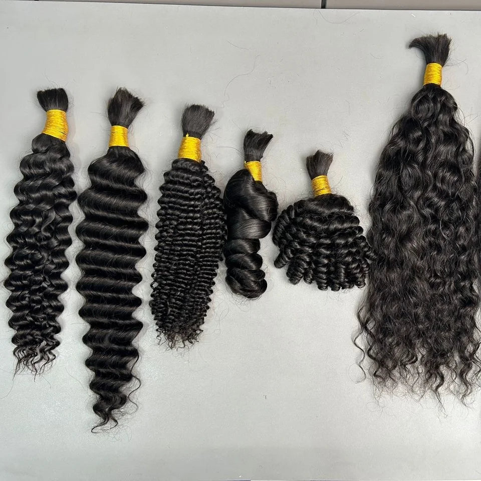 Water Wave Hair Human Hair Bulk for Braiding No Weft Braids Extensions Bundles Wet and Wavy Brazilian 1pcs/lot Hair Extention