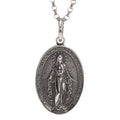 S925 Sterling Silver Pendant for Men and Women Vintage Cross Maria Oval Design Necklace Pendant Fine Jewelry Rock
