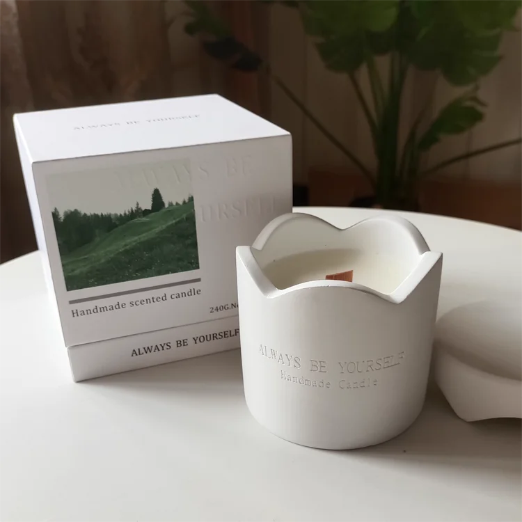 Luxury Matte Black White Candle Jar with Lid and Box Shipping Candle Gift Boxes for Candles Packaging