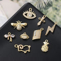Various Zircon Gold Plated Charm Small Pendant Dijes Wholesale DIY Making Necklace Bracelet Zircon Accessories Jewelry Pendant