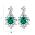 Fashion Boutique Jewelry 925 Sterling Silver Lab Grown Emerald Stud Earring Luxury Style Fancy Design Women Engagement Earring