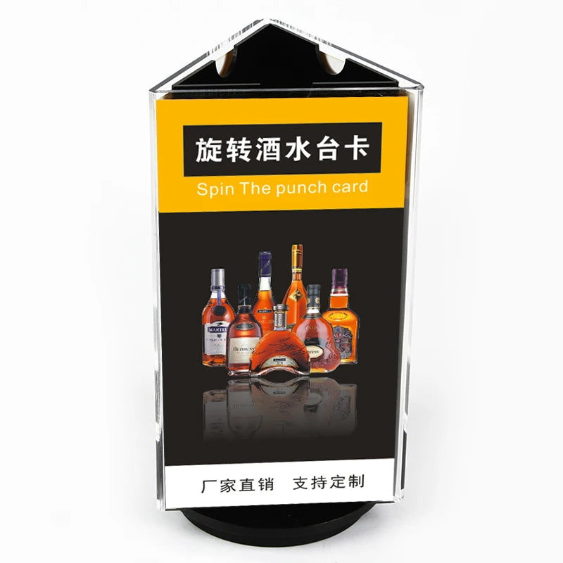 Rotating Three Sides Triangle Advertising Poster Frames Acrylic Menu Sign Holder Display Stands