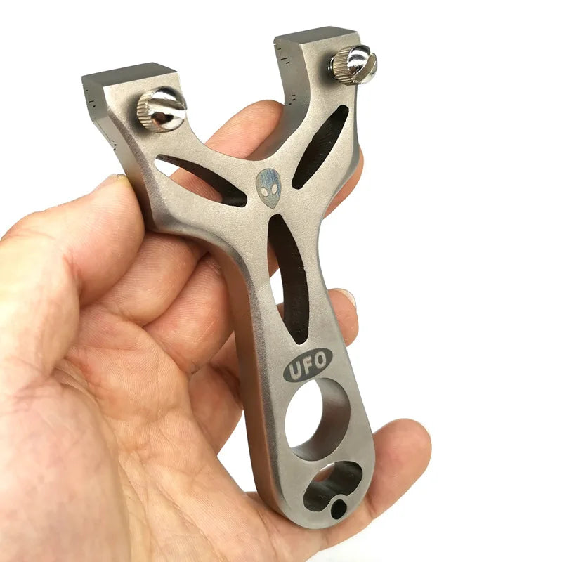 Piaoyu Stainless Steel Shooting Hunting Slingshot with Flat Rubber Band Powerful Hand Hunting Accessories Slingshot