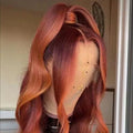 Trendy Ginger Color Water Wave Wholesale Full Cuticle Aligned Burmese Human Hair HD Lace Front Wigs