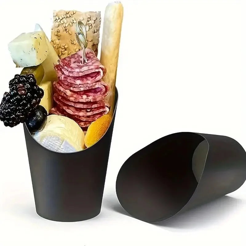 Disposable Black paper cup for French fries
