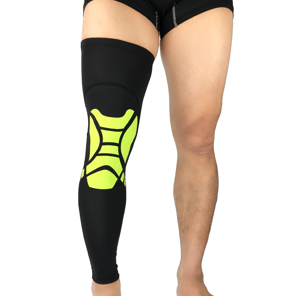 Custom Logo Adult Fitness Basketball Knee Pads with Flexible Nylon Spandex Leg Calf Compression Sleeve Protection Shin Splints