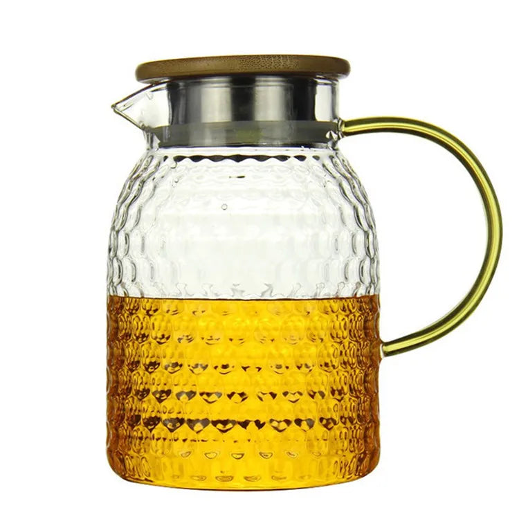 High Borosilicate Glass Teapot & Kettle Large Capacity Cold Water Jug Heat Resistant Drinking Water Pitcher