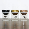 Glass Ashtray Auto Smoke Cup Holder Anti-fly Ash Ashtray Tray With Cover Bedroom Accessories Handmade