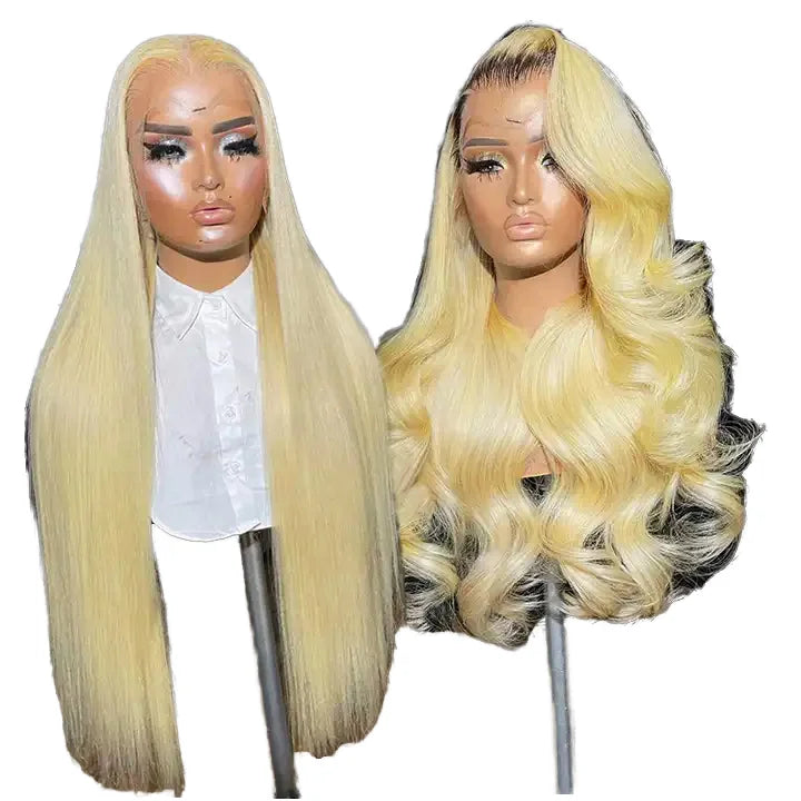 Wholesale Vendor 613 Blonde Color Full Frontal Wigs 18 Inch Straight Body Wave 613 Colored 13x4 Lace Front Wigs