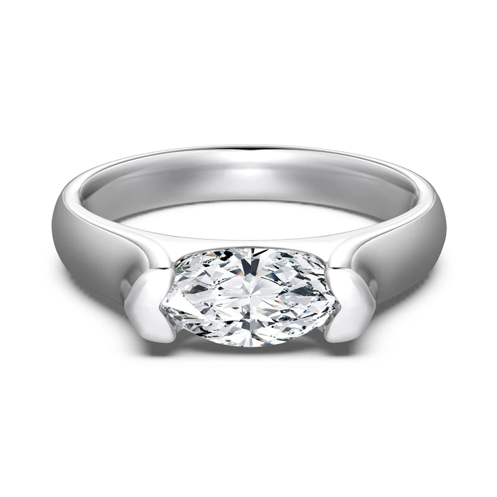 Dylam Hot Selling Cz Zirconia Fine Jewelry 925 Sterling Silver 18K Gold Plated Ring Horse Eye Wedding Engagement Rings for Women