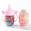 Cute Angel Hair Ties for Girls and Kids High Elastic Colored Rubber Bands Fashion Baby Bottle Inspired Hair Bands