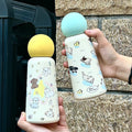 Printed Mini Water Bottle for Children Gift Double Wall Stainless Steel Vacuum Flask Cute 350ml Capacity Insulated Cup with Lid