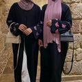 2026 New Design Mexizo Abaya Muslim Dress Simple Design Elegant Dress Delicate Butterfly Embroidery Cardigan Open Abaya Designs