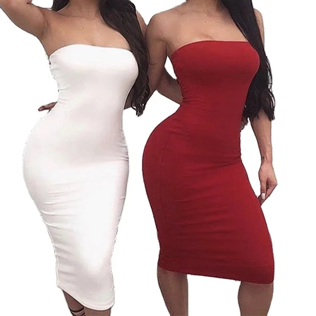 Fashion Trendy Best Seller Club Party White Black Red Khaki Navy Green Green Bodycon Dress for Women Streetwear Robe Dress