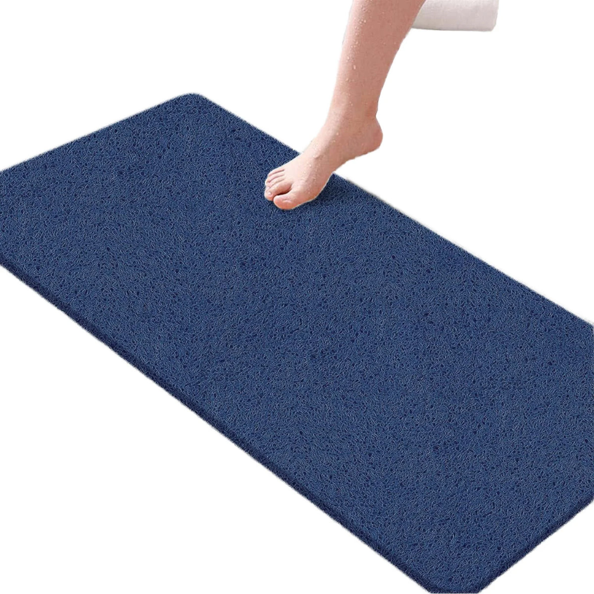 PVC Non-Slip Shower Mat 15.7x96cm Rectangle Blue for Shower and Bath MegaBDM