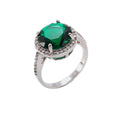 Luxury Copper Fashion Women Jewelry Factory Wholesale Wedding Rings with Zircon Green Diamonds