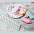 Wholesale Silicone Straws Set Straw Reusable Straws Environmental Protection Thread Straight Bend Drinking Silicone 1 Piece