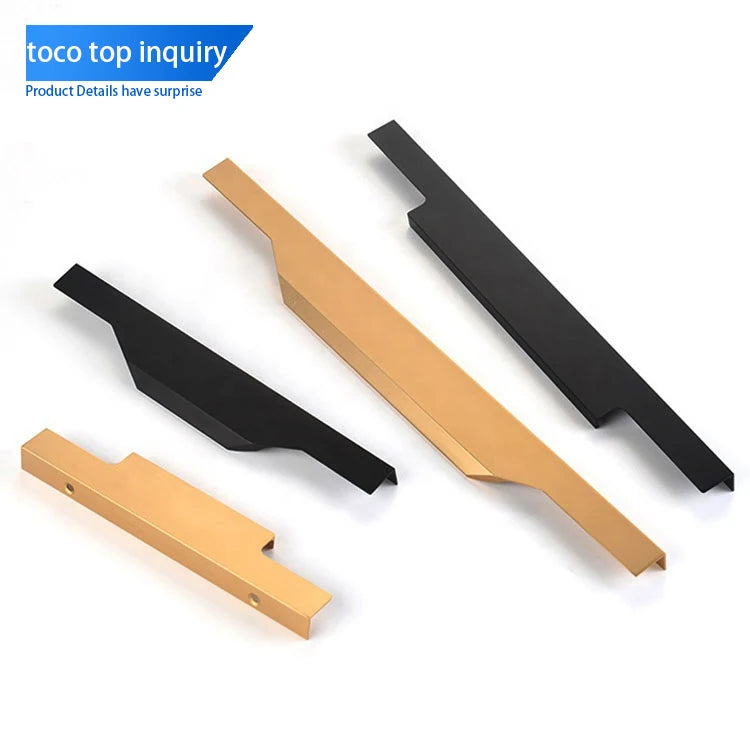 TOCO Antique Brass Long Aluminum Handle Elegant Gold Furniture Decorative Kitchen Cabinet Draw for Bedroom Dresser & Drawer Use