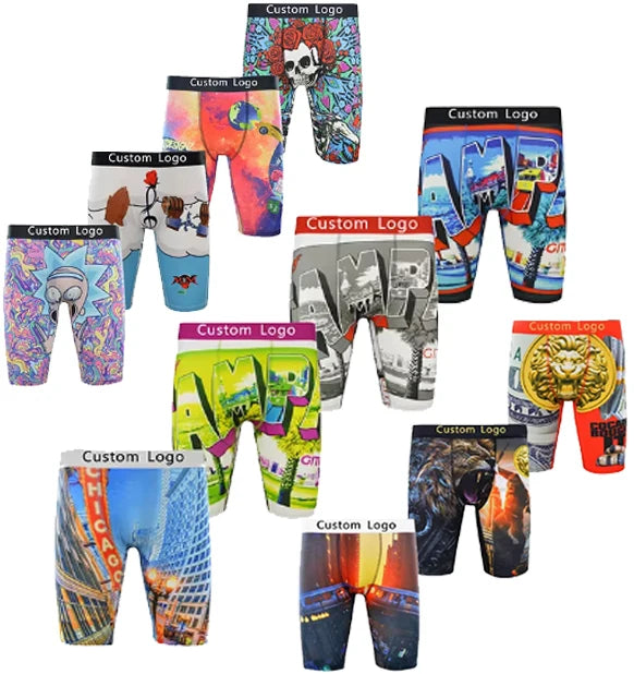 Hot Sale Custom Logo Desgin Men Boxers Underwear Full Print Breathable Comfortable Mens Briefs Underpants Boxers
