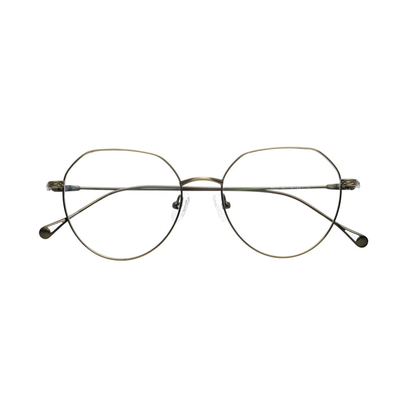 Small Frame Beautiful Retro Designer Metal Glasses Frames for Unisex Diamond Face Shape Round Style for Reading