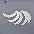 JUNAO Glitter 17*85 mm Sil Ver Large Laser Moon Shaped Sequins Sewing Flat Paillette Sequins for DIY Garment Accessories