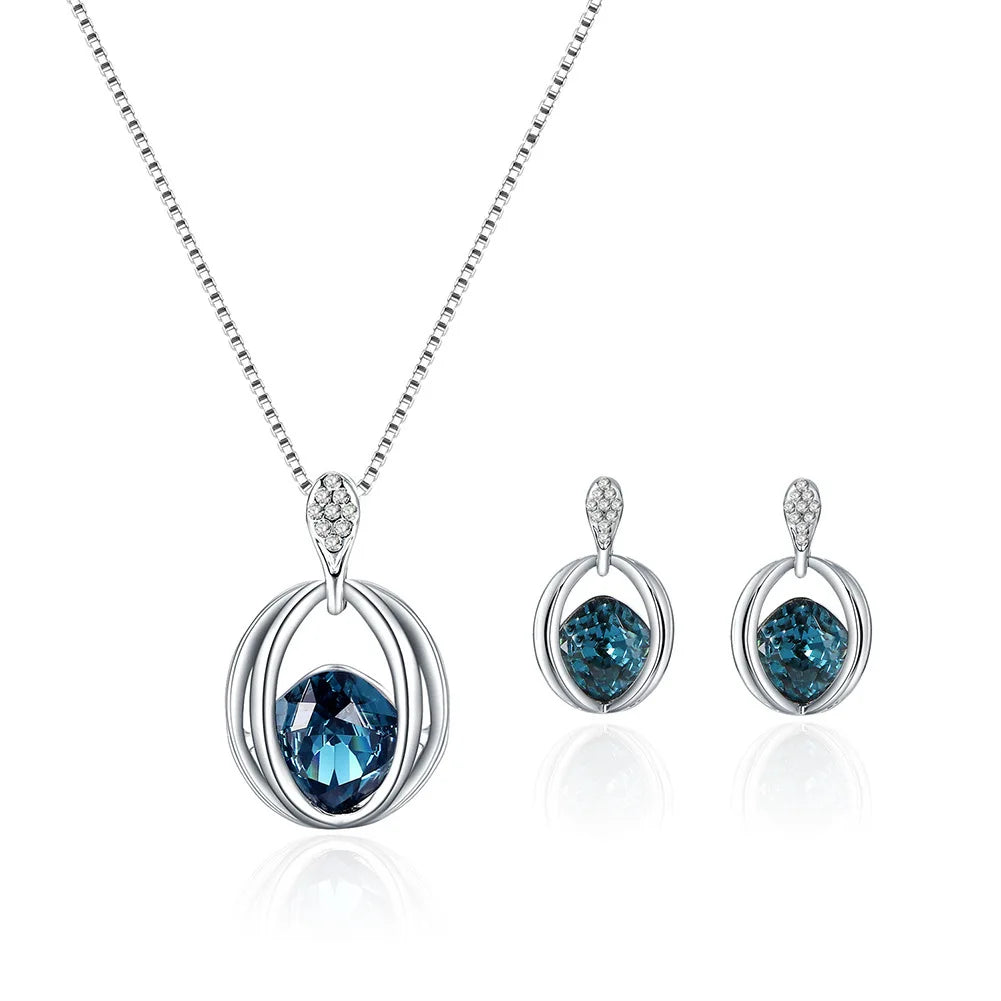 2025 Crystal 2022 Wholesale Bridal and Bridesmaid Wedding Jewelry Sets Crystal Diamond Earring Necklace Woman Jewelry Set