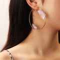 Fashion INS Jewelry Elegant Gold Plated Purple Silk Butterfly Alloy Hoop Earings for Women 2021
