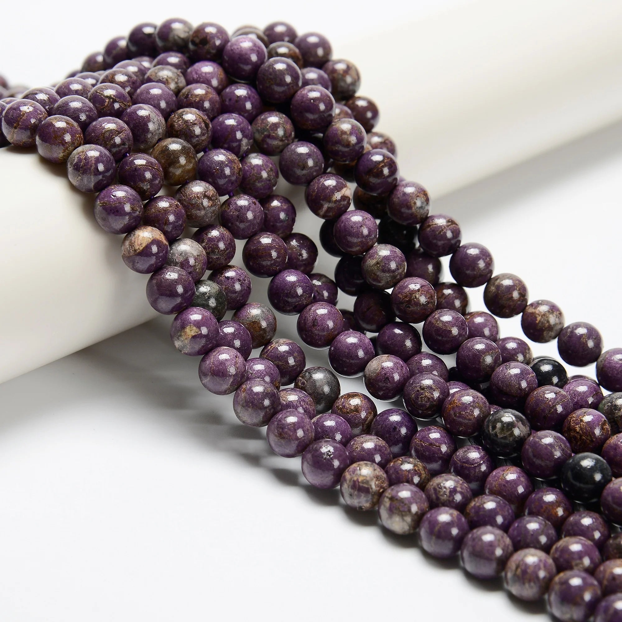 Mixed Beads Bulk 6/8/10mm Natural Dark Ocean Jasper Stichtite Bead Strands Bracelet Making Smooth Round Beads Whole Sale