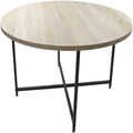 Home Furniture 2 Size Mdf With Oak Veneer Metal Legs Nested Round Modern Coffee Table for Living Room Furniture