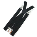 Adjustable Elastic 2.5cm Solid Color Men's Belt Unisex X-Back Braces Customized Black Polyester Suspenders Iron Clips Strong MegaBDM