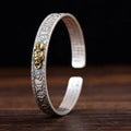New Retro Thai Silver Golden Toad Heart Sutra Bracelet Adjustable Feng Shui Bracelet PiXiU Mantra Protection Wealth Bracelet
