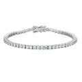 S925 Sterling Silver 18K White Gold Plated 2.5mm Classic Round Cut Cubic Zirconia Tennis Bracelet