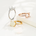 3mm-10mm Simple Dainty Sterling Silver Round Bezel Cup Setting Pave CZ Adjustable Ring Blanks