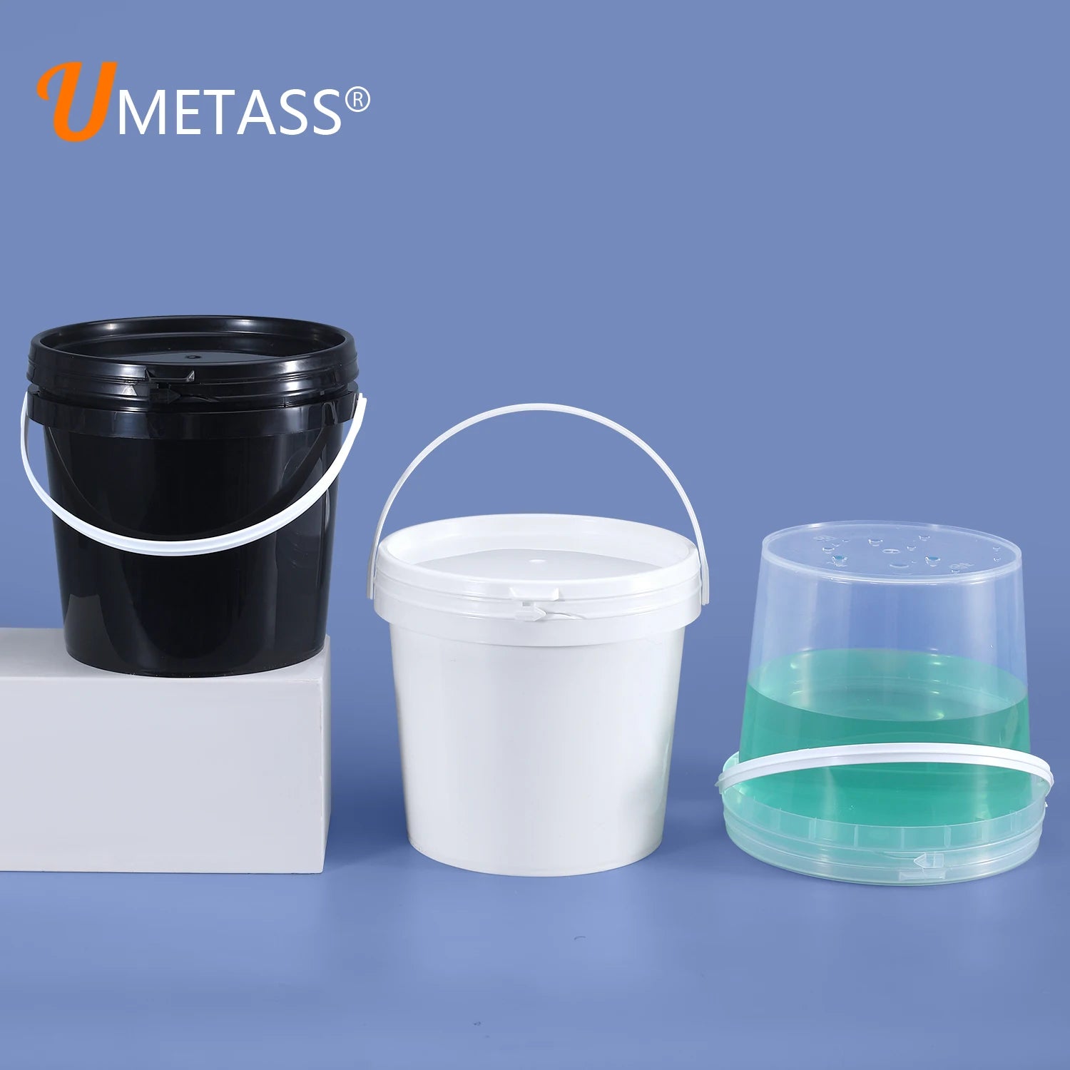 Wholesale 2L Food Grade Leakproof PP Round Bucket With Lid and Handle Custom Label Printing