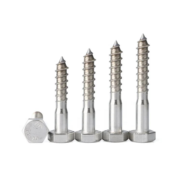 DIN 571 M2/4/8 Hex Head Types of Screws for Wood Self Drilling Wooden Bed Screws Hex Head Lag Screw for Wood
