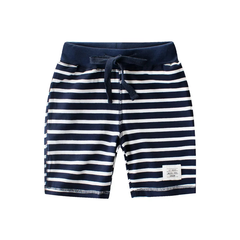 2024 Fashion Summer Children 1-10Y Elastic Waist Striped Boy Cotton Shorts KBPT-036