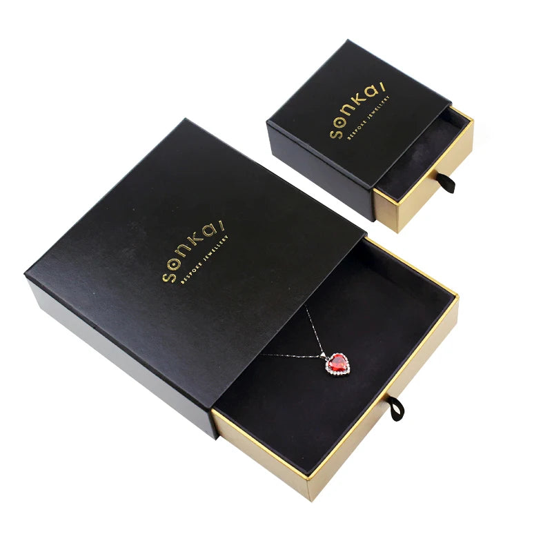 Custom Fashion Cajas Para Joyeria Negras Boites a Bijoux Packaging Jewelry Packaging Gift Box