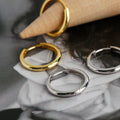 Wholesale Fashion 925 Silver Plain Simple Round Hoop Earrings Jewelry 18K Gold Plated Big Punk Earrings for Women