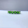 Summer Hot Popular Sterling Silver O Machine Plain Natural Diopside Jewelry Ring Oval Cut Classic for Parties Wholesale